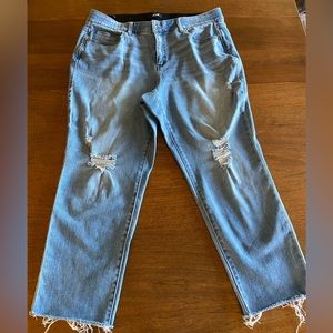LuLaRoe Denim Distressed Raw Hem. Size 38 women